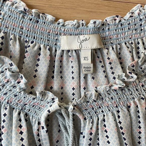 Joie Silk Smocked Neck Blouse // XS - Picture 4 of 8